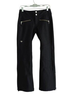 Obermeyer Sz 4 Short Clio Soft-Shell Snow Ski Pants Black Boot Cut Zip Pockets